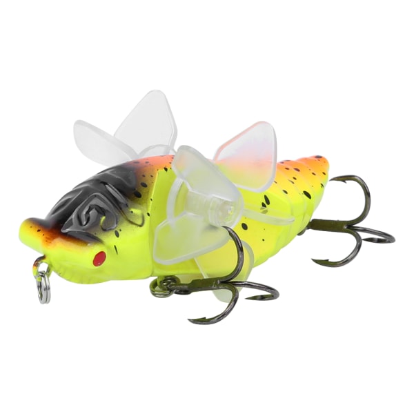 Hårde fisk lokke Bionic Cicada Shape fiskeagn med roterende spins Propel diskant krog 7,5 cmY238-4