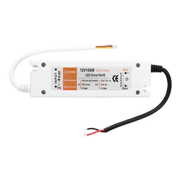 100W LED-virtalähde AC 90-240V 0,62A - DC 12V 8A oikosulkusuojaus LED-ohjainsovitin kotiin