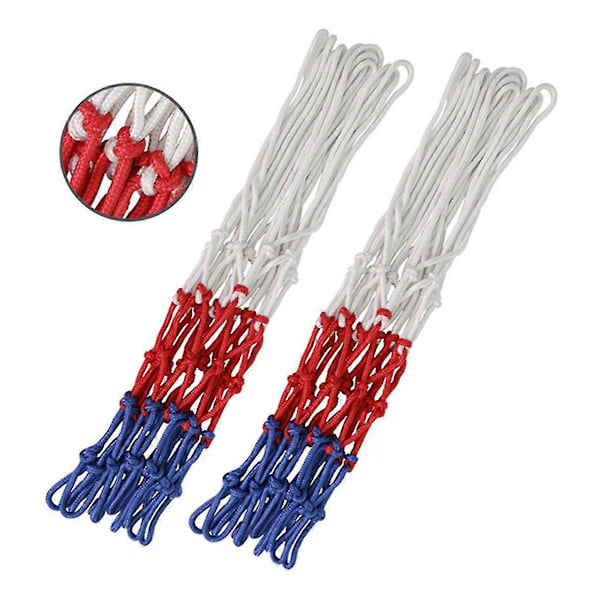 Fortykket Basketballnett for Utendørs Sport, Basketballnett Fortykket Polyester Blått Ballnett Skole Spill Trening Basketballnett Polyester Blått Ballnett (