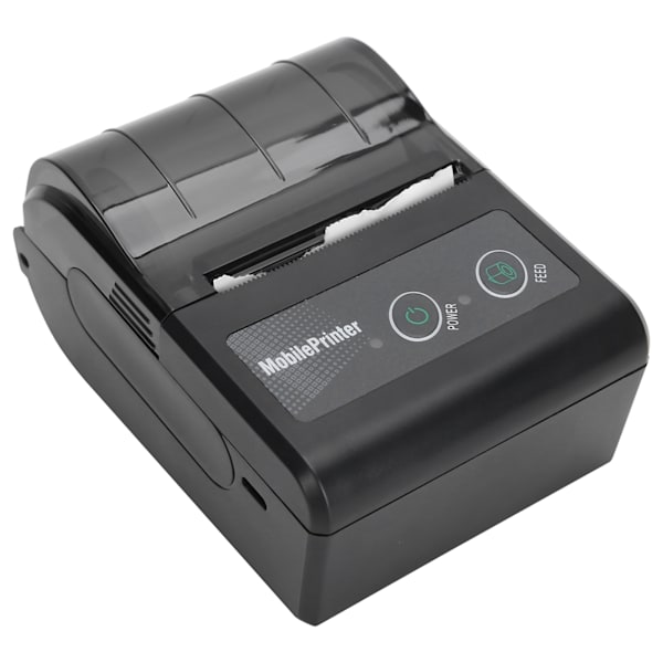 Bluetooth Termisk Kvitteringsprinter Bærbar Billet Pass Regning Mini Etiketmaskine 100‑240VUS Stik