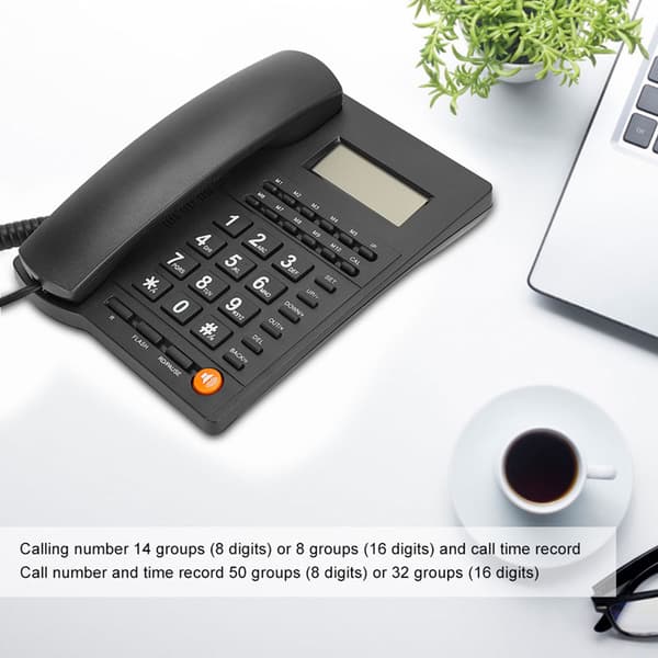 Fasttelefon for kontor og hjemmebruk med nummerpresentasjon