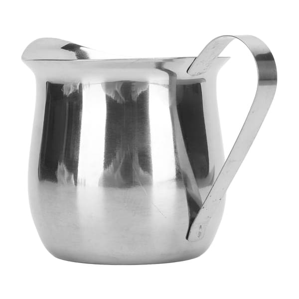 Mælkeskummerkande i rustfrit stål, ergonomisk mælkeskummerkande, kande til dampning af kaffe 8 oz