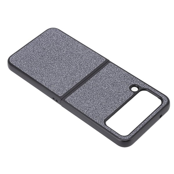 Glänsande telefonfodral Mockafoder ABS Reptåligt vikbart skärmfodral för Samsung Galaxy Z FLIP 4 Svart