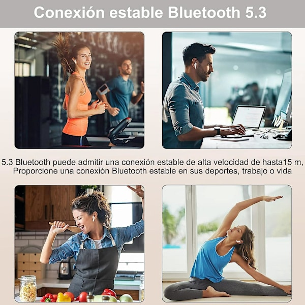 Trådlösa Bluetooth 5.3 Hörlurar med Mikrofon & USB-C Laddare - 33W, iPhone/Samsung/Huawei/Laptop