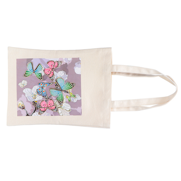 DIY Diamantmaleri Handlepose med Rhinestones Maleri Tote Bag med Håndtak Verktøysett BB025