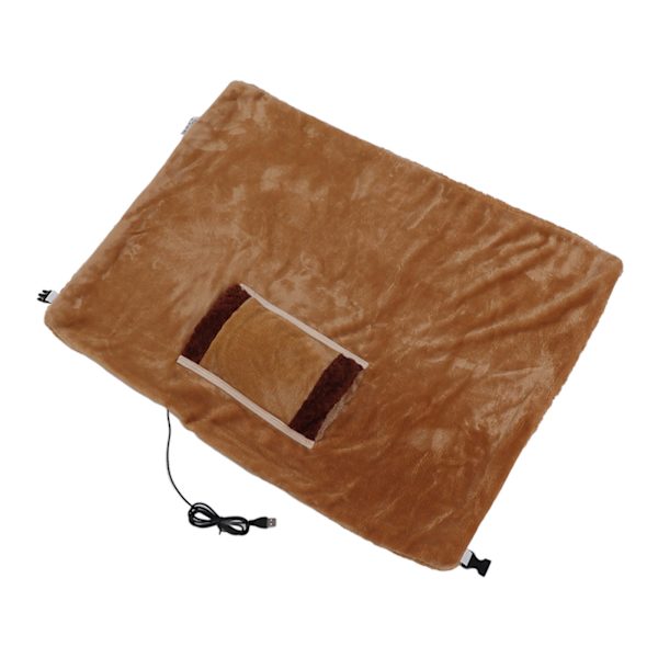 Oppvarmet varmt sjal 5V lav spenning sikker multifunksjonell USB flanell varme teppe for hjemmekontor brunt