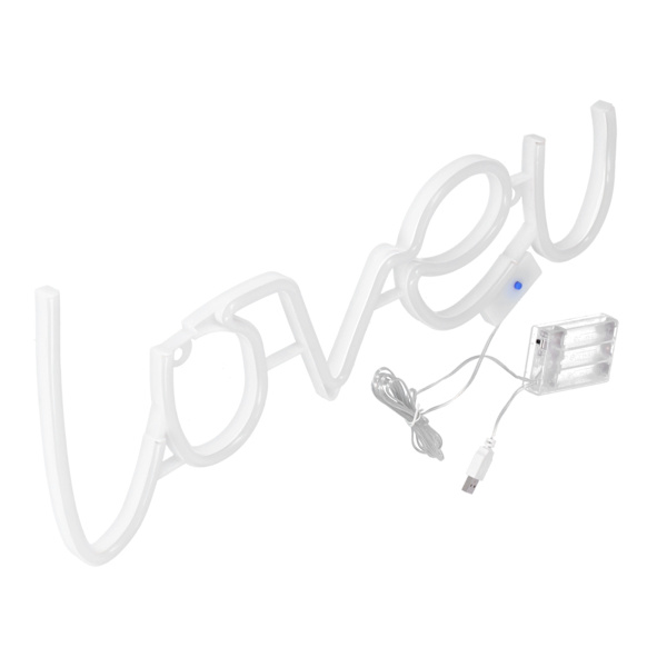 LOVEU Neonljus LED Färgglada Neon Skyltar för Heminredning Frieri Högtidsdekoration Varmvitt Ljus