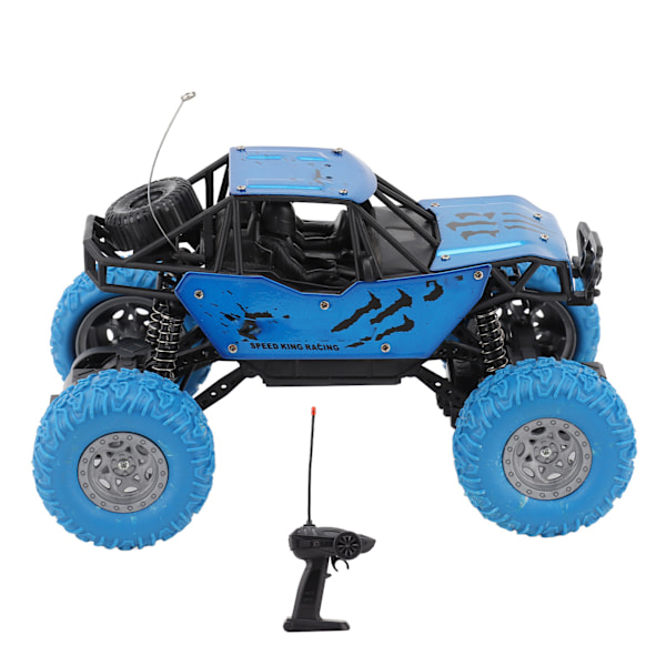 RC Off Road Bil 1/18 Skaleret 4 Kanals Genopladelig Legering Skal Fjernbetjening Crawler Køretøj til Drenge Piger Børn Blå