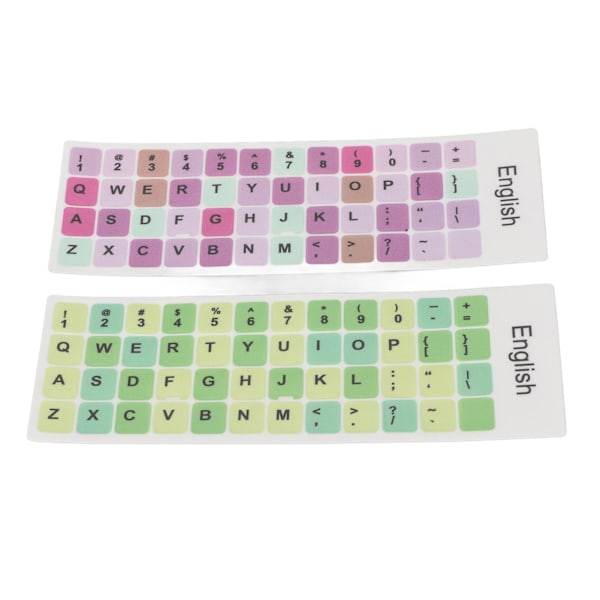 2st Tangentbordsdekaler Färgglada engelska språk Dammtät vattentät beläggning PVC-material Dator Keycaps Stickers C