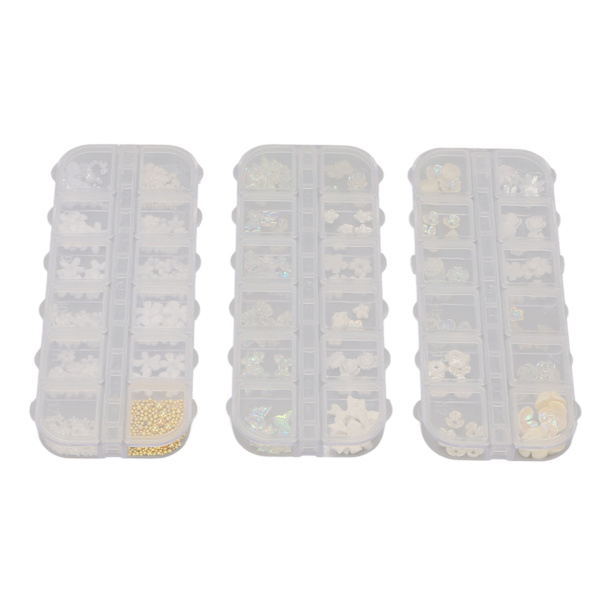 3st Nail art Set Olika blomformer Manikyr Dekorativa prydnader för Nagelsalong