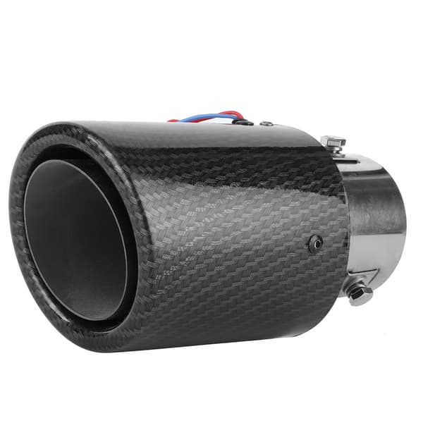 Carbon Fiber Udstødningspotte Tip Halerør med Lysende LED Lys 1.4-2.5in Universal Blåt Lys