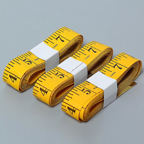 Sytape - 300 cm / 120 tommer, dobbeltsidig, gul