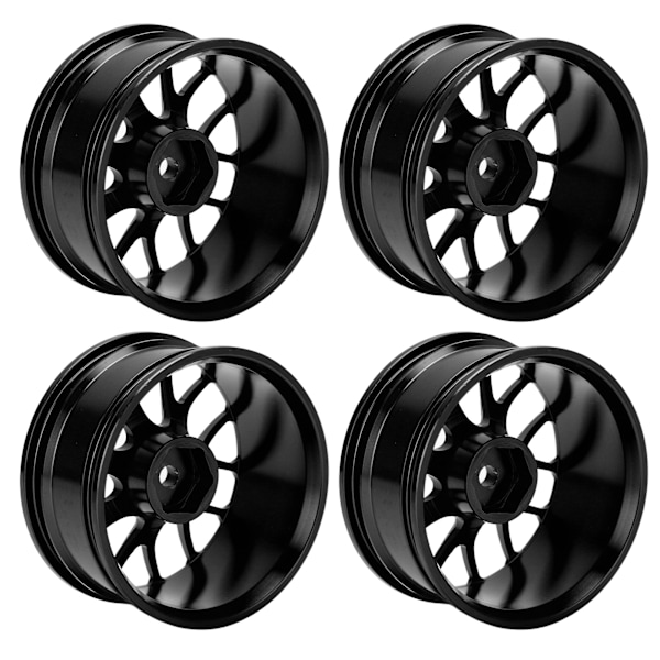 4 kpl RC-pyörännapaa alumiiniseospyörännavan vanteet 52 mm Tamiya TT-01 1/10 RC-autolleMusta