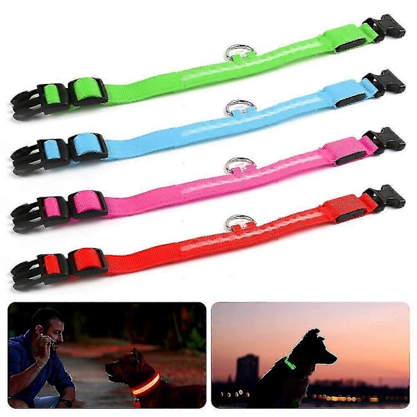 USB Uppladdningsbart LED Hundhalsband Blinkande Självlysande Säkerhets Natt Ljus L grön