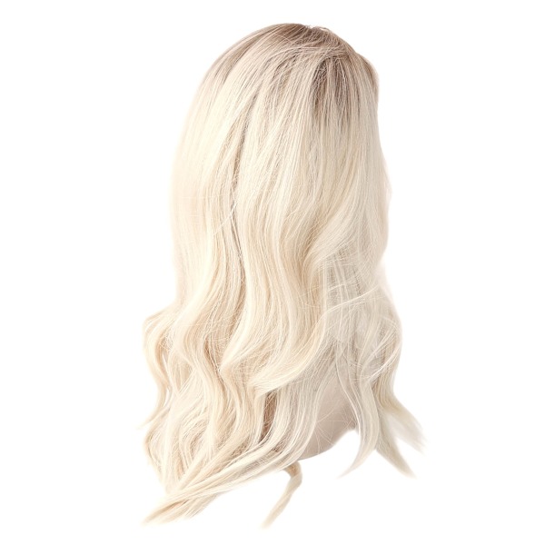 Gradient Blond Brun Lång Lockig Peruk Dam Värmebeständig syntetisk peruk med Bang för Cosplay Party