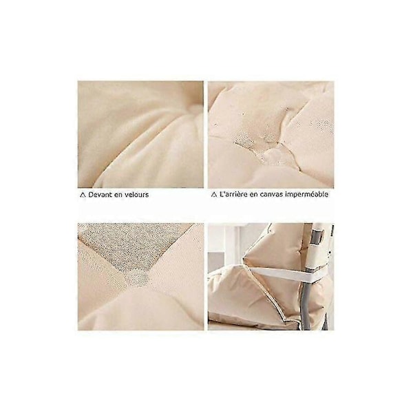 Stolhynde Med Ryglæn Sædeskal Lænestol Blød Velour Vandtæt Elastisk Til Stol Rattan Halm Have Beige 40 48cm -JRCH