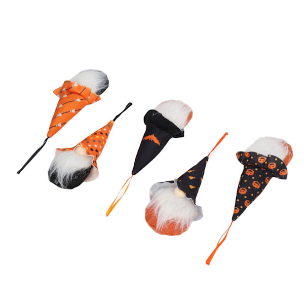 5 stk Halloween-nisser Håndverk Halloween-elementer Lykke til Trygg Økologisk filt Nissedukke for temafest