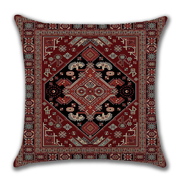 Kuddfodral Geometrisk Persisk Heminredning Set om 4 Orientalisk Ikat Dekorativ 18 x 18 Tum