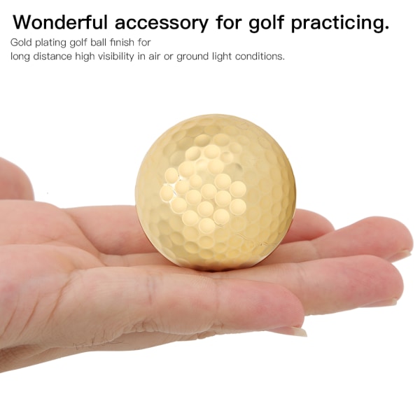 4 stk bærbart høykvalitets dobbeltlags gullbelegg golfballtilbehør gyldent