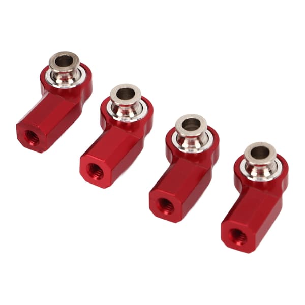 4 stk RC Bil Styrestang Endekule M3 Aluminium Legering Stål RC Bil Styrestang Hode for Axial SCX10 1/10 Bilmodell Rød