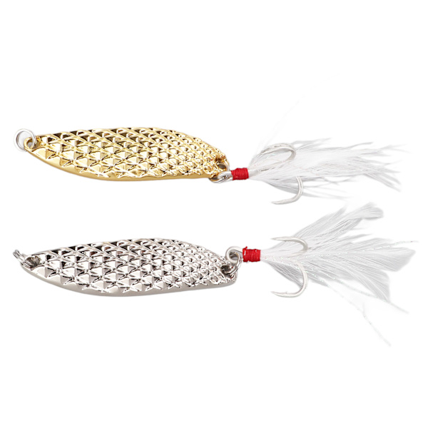 Fiskeske Lures Leech Form Sequin Hård Metal Spinner Bait til Ferskvand Saltvand Ørred Bass20g