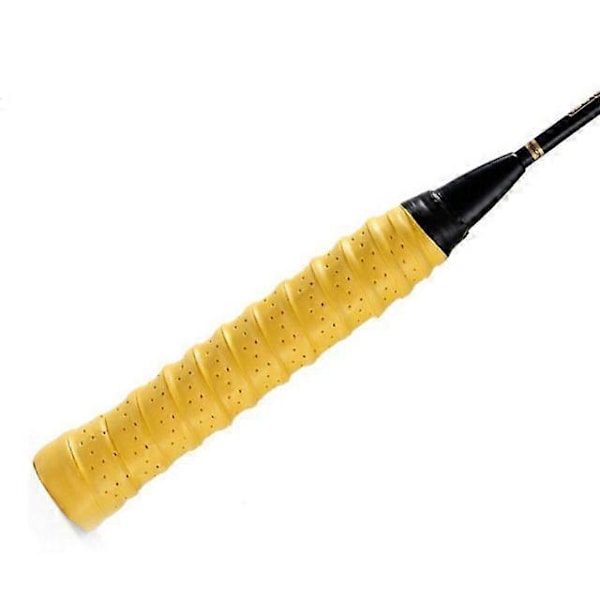 Badminton Tommelfingergreb, Åndbart Skridsikkert PU Gummi Tennis Ketcher Tommelfingergreb, Fiskeformet Klæbrig Håndgreb 1 Stk. Gul