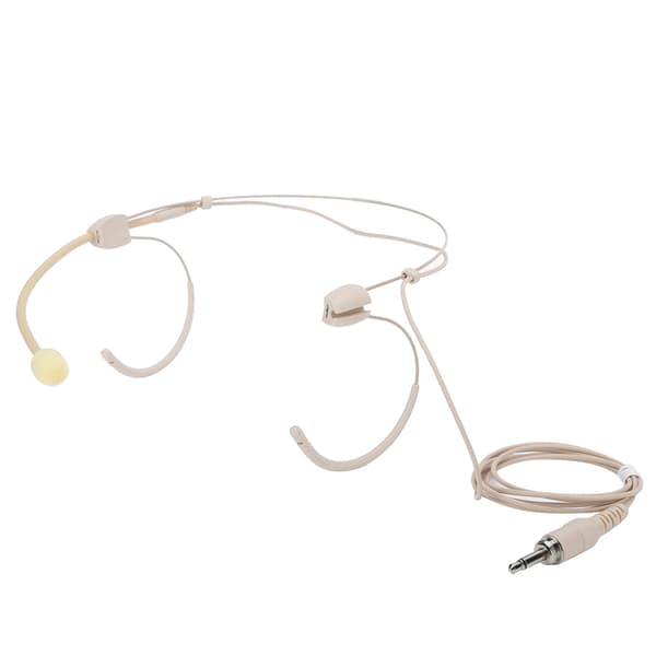 Beige 3,5 mm Jack Han Skruelås Binaural Hængende Mikrofon til Bodypack Sender