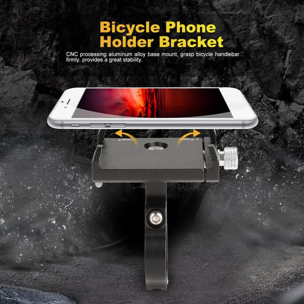 GUB Justerbar Cykel Telefonholder i Aluminiumslegering til Styr (Sort)