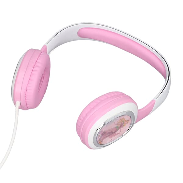Barns trådbundna hörlurar volymbegränsande multifunktionella brusreducerande tecknade animerade trådbundna headset rosa
