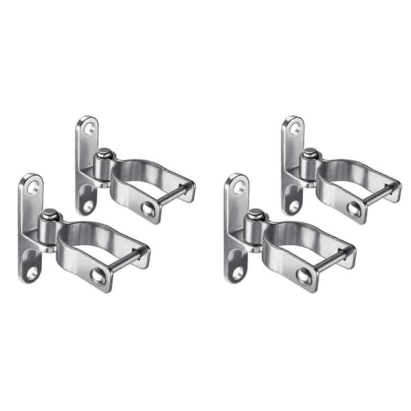 4-pack Wall Mounted Gate Hinge 1-3/8 Inch Farm Gate Hinge, 304 Stainless Steel Tube Gate Hinge, Fence Hinge Silver