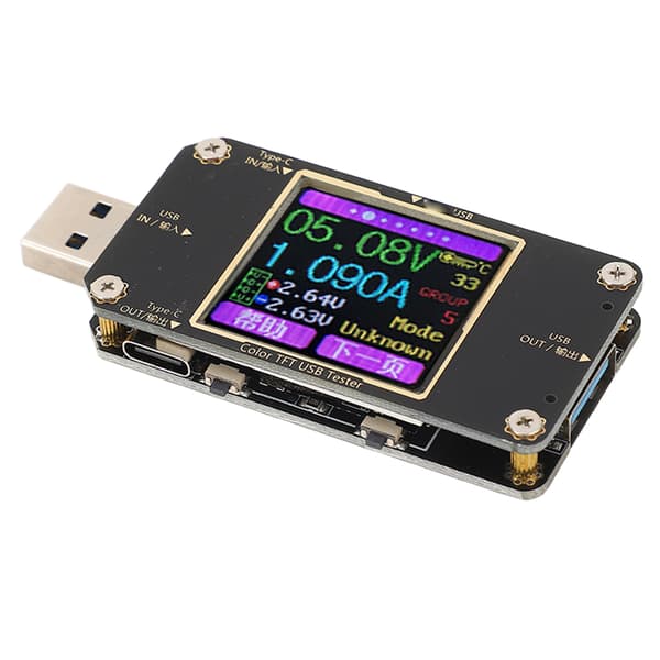 USB Voltmeter Amperemeter Farge LCD-skjerm Spenning Strøm Tester Digital Strømdetektor PD Hurtiglading