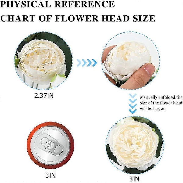 4 Bundter Pæon Kunstig Flora, 20 Hoveder Silke Pæoner Buket Blomst Til Bryllupsdekoration Havefest Hjemmeindretning ff hu zd Hvid