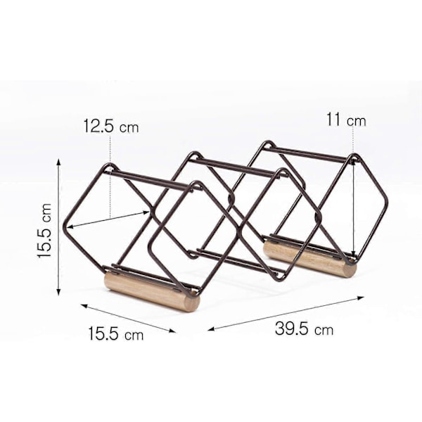 Pöytämallinen pinottava viinipulloteline, suuri, musta (41,5*20,4*9,6cm) ZD Q