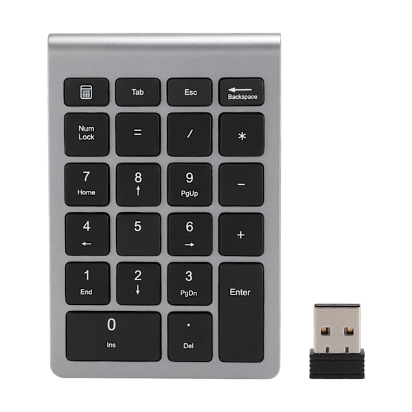 RF304 22 taster Numerisk tastatur USB 2.4G trådløst minitastatur med mottakerjerngrå