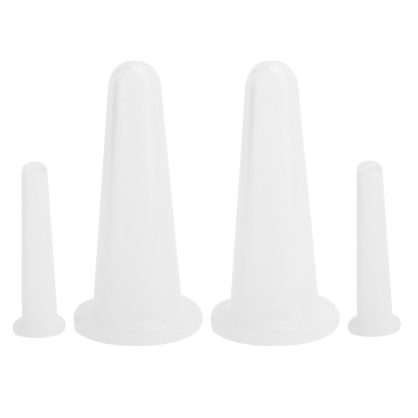 4 stk. silikone massagekop fugtabsorptionskrukke ansigtskop kropssundhedspleje hvid 2 stor 2 lille