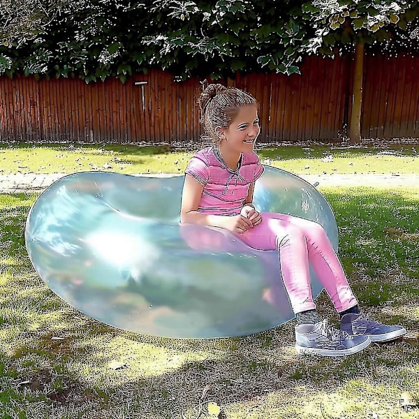 1 stk. Gigantiske bobleballer utendørs leker gjenbrukbare vannballonger for småbarn oppblåsbar strandball for barn hagespill sommer vannleker ZD.16 60cm blå