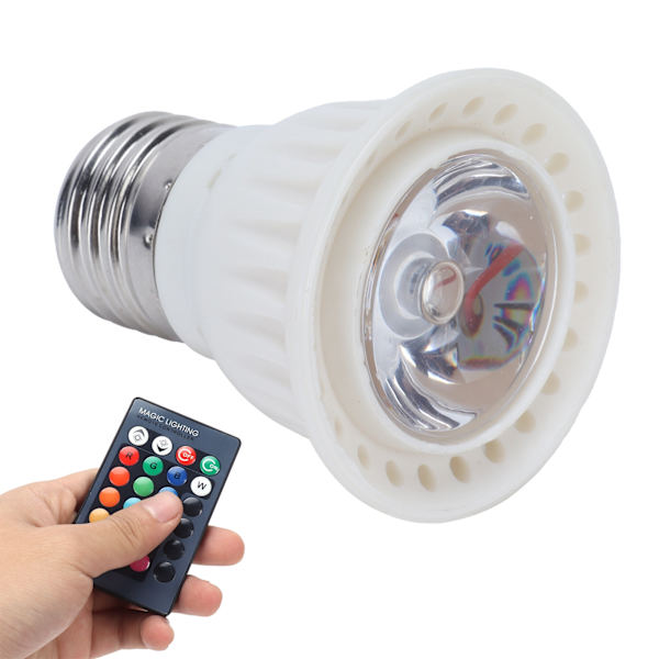 RGBW-glödlampa 16 färger Ändrar E27 omgivningsbelysning med fjärrkontroll 85‑265V