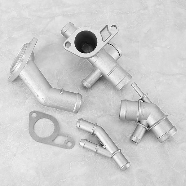 4 stk. / sæt aluminiums motor kølevæske slange flange kit passer til Mk4 1.8T 2000-2005 06A121132A
