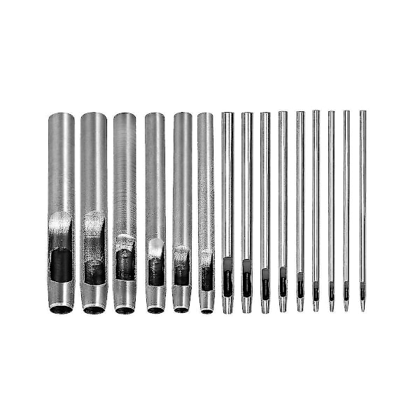 15st Hålstans Läderhålstans 0,5mm-10mm Rund Stanverktyg Set Läderhantverk K-B7