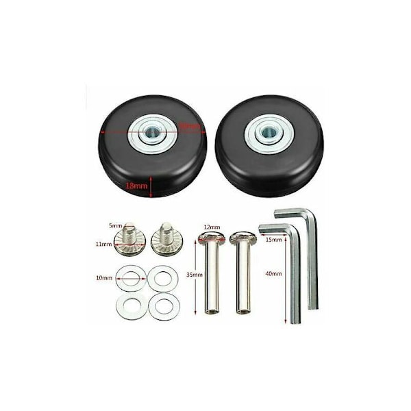 Kuffert Hjul, Bagage Kuffert Reparationshjul Kraftig 50mm Lydløs Gummi Universal Drejeligt Hjul Reservedel Transport Udskiftningshjul 4STK til Kuffert/Lu