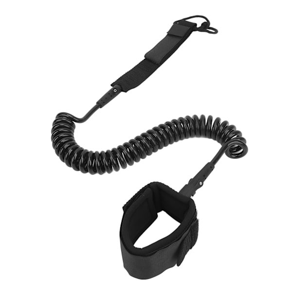 Surfboard Leash Hög elasticitet TPU Svart Justerbar Spiralformad Surfing Benrep för Paddleboards Longboards 9ft/2.74m