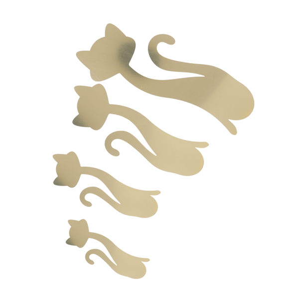 Cat Shape Spejl Wall Stickers Hjem Stue Soveværelse DIY Wall Art DecorationsGuld