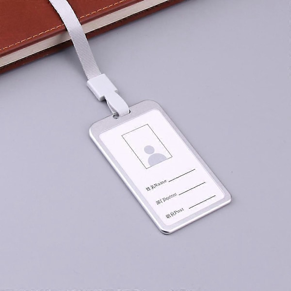 Vertikal Stil Aluminium Legering ID Navnekortholder Arbejdskort Badgeholder Blå