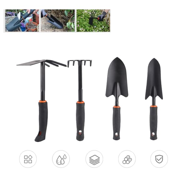 4 st/set Förtjockad Trädgårdsspade Kratta Verktygsset Hem Trädgårdstillbehör för Blomsterplantering