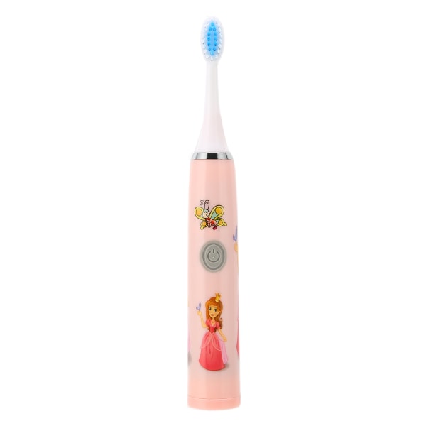 Elektriske tandbørster til børn tegneseriemønster Batteridrevet blød børste Hår Vandtæt tandbørste 1.5VPink
