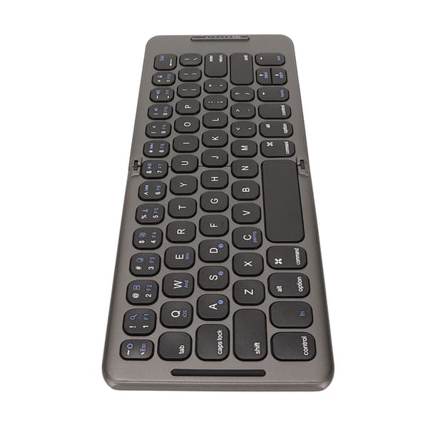 Sammenfoldeligt trådløst tastatur 65 taster sort bærbart mini ultratyndt foldbart tastatur til bærbare computere tablets smartphones