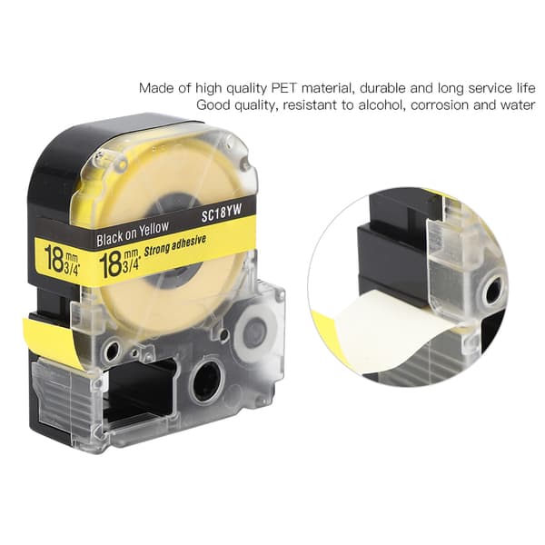 18 mm etiketbånd PET-tilbehør passer til King Jim SR230C til Epson LW Series etiketprinter