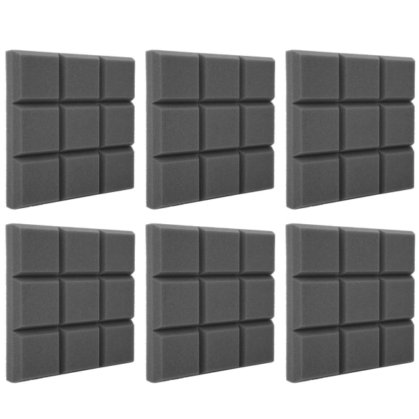 6st Ljudabsorberande paneler Akustiskt ljudsäkert Flamskyddande material med hög densitet (grå)