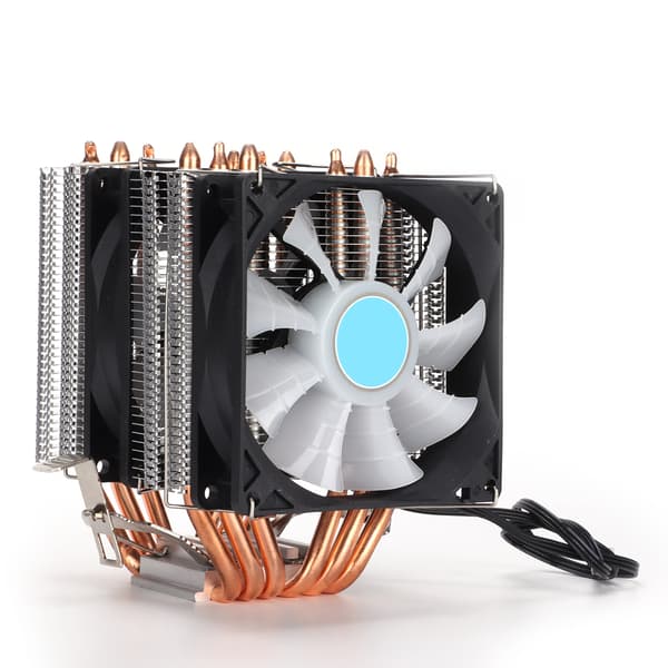 CPU-køler 6 rene kobbervarmerør Lydløs køleplade med RGB til universel stationær computer
