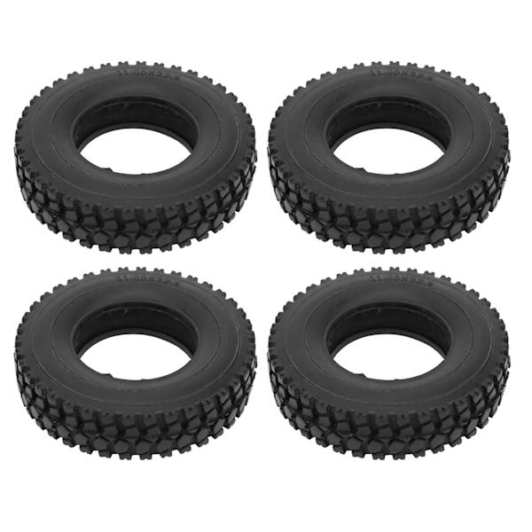 4 stk 20 mm bredde knust sten mønster dæk til Tamiya traktor lastbil 1/14 RC bil sort
